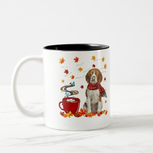 Beagle Dog Fall Chocolate Autumn Lover Two_Tone Coffee Mug