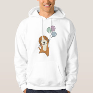 Beagle Dog Flies Up With Balloons Hoodie