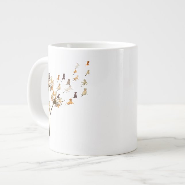 Beagle Dog Flower Fly Dandelion Dog Lovers Giant Coffee Mug (Front Left)
