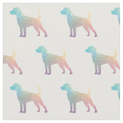 Beagle Dog Geometric Pattern Silhouette Pastel Fabric