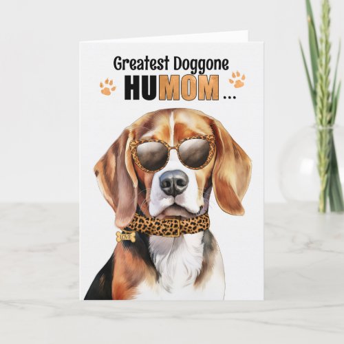 Beagle Dog Greatest HuMOM Mothers Day Holiday Card
