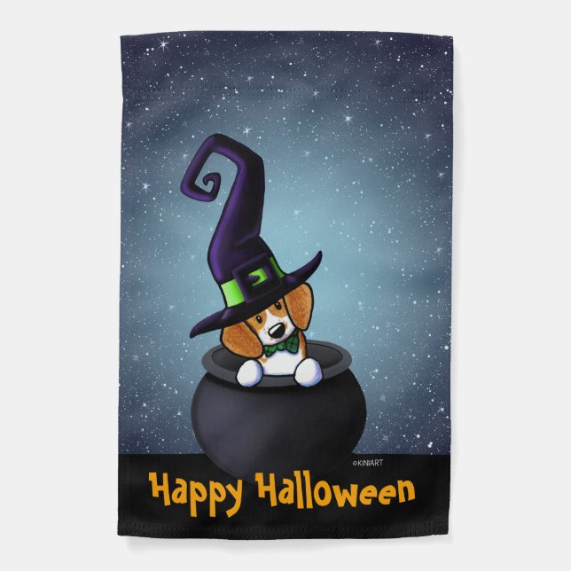 Beagle Dog Halloween Garden Flag (Front)