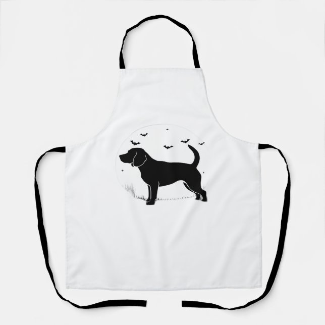 Beagle Dog – Halloween Moon Silhouette Oversized T Apron (Front)