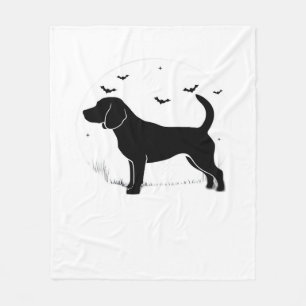 Beagle Dog – Halloween Moon Silhouette Oversized T Fleece Blanket