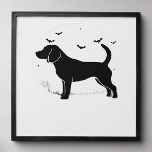 Beagle Dog � Halloween Moon Silhouette Oversized T Peel And Stick Photo Tile