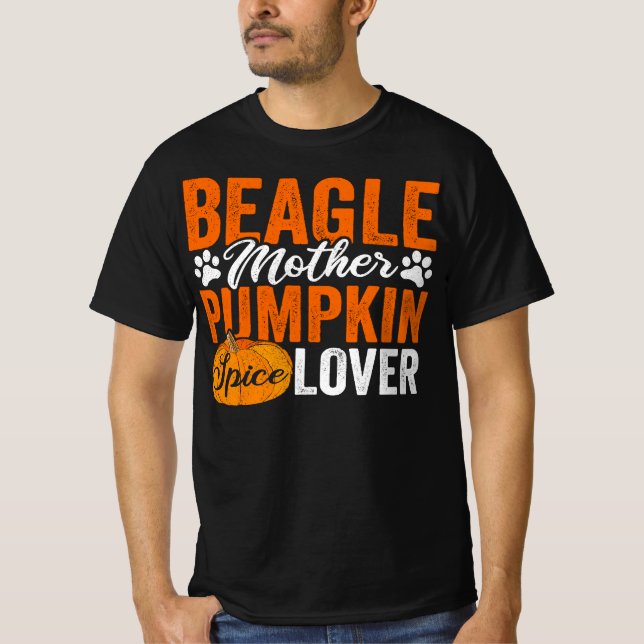 Beagle Dog Halloween Pumpkin Apparel Autumn Pet T-Shirt (Front)