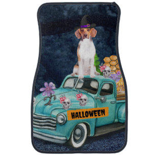 Beagle Dog Halloween Truck Scary Night Car Floor Mat