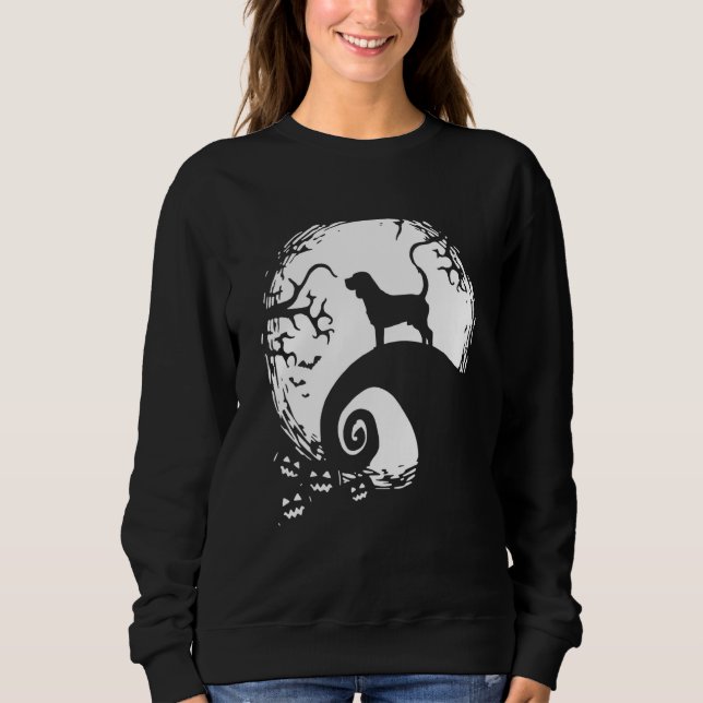 Beagle Dog Halloween Under The Moonlight Spooky Do Sweatshirt (Front)