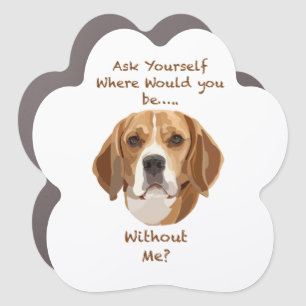 Beagle Dog Hand Drawn Digital Art Adorable Car Magnet