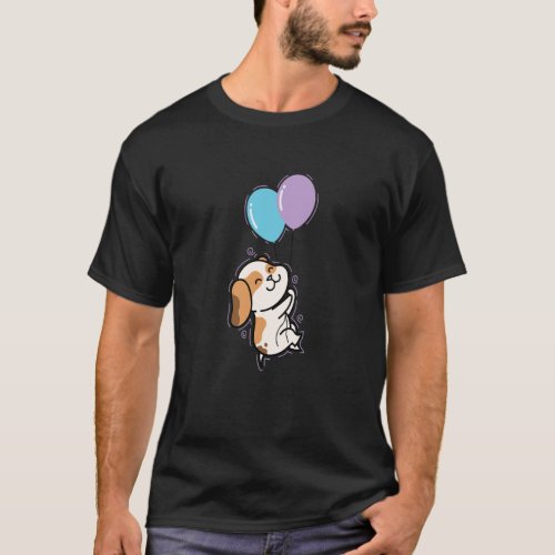 Beagle Dog Hangs on Balloon T-Shirt