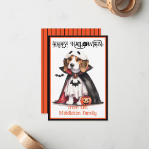 Beagle Dog Happy Halloween Note Card