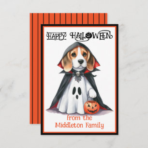 Beagle Dog Happy Halloween Note Card