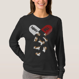 Beagle Dog Happy Pill Cute Beagles   Beagle Mom Da T-Shirt