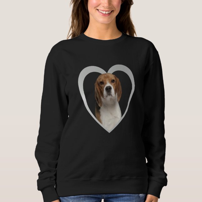 Beagle Dog Heart Beagle Sweatshirt (Front)