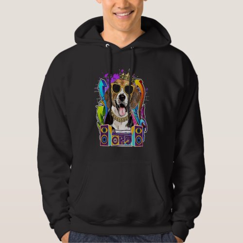 Beagle Dog Hip Hop 90s Rap Music Hoodie