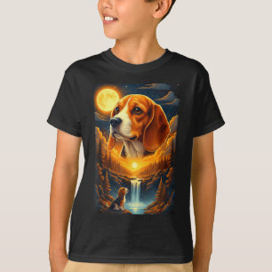 Beagle dog howling to the moon T-Shirt