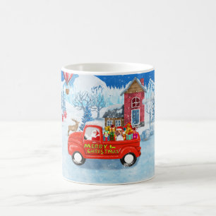 Beagle Dog in Christmas Delivery Truck Snow Coffee Mug