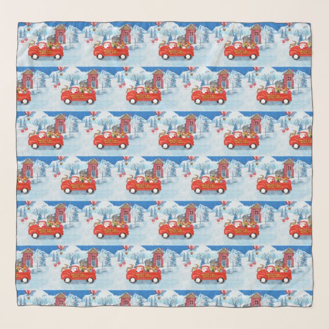 Beagle Dog in Christmas Delivery Truck Snow Scarf (Front)