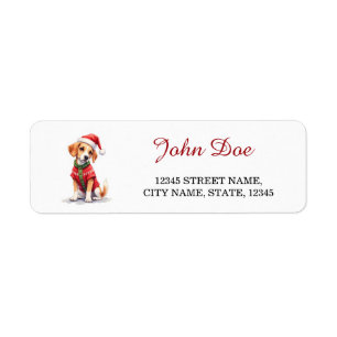 Beagle Dog in Christmas Sweater Return Address Label