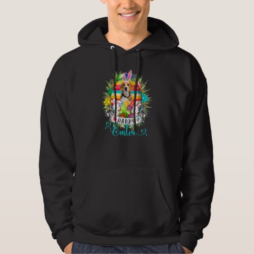 Beagle Dog In Easter Eggs Basket Bunnies Happy Eas Hoodie
