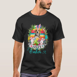 Beagle Dog In Easter Eggs Basket Bunnies Happy Eas T-Shirt