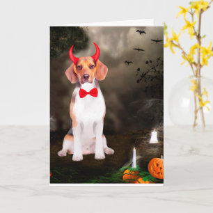 Beagle Dog in Halloween Costume Card