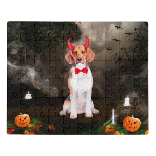 Beagle Dog in Halloween Costume Jigsaw Puzzle