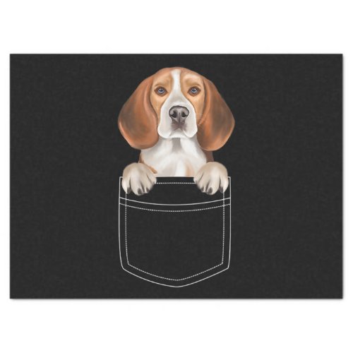 Beagle Dog In Pocket Funny Dog Lover Tissue Paper