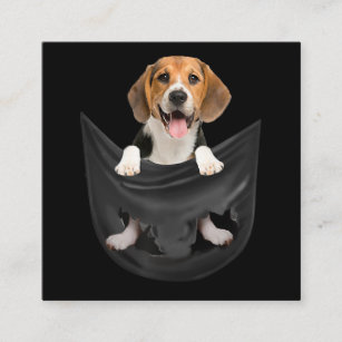 Beagle Dog In Pocket Puppy Dog Lover Funny Gift Me Square Business Card