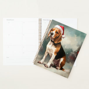 Beagle Dog in Snow Christmas Planner