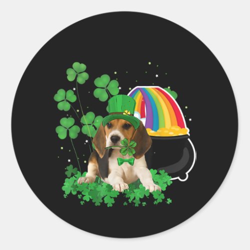 Beagle Dog Irish Cute Tee St Patrick Day Classic Round Sticker