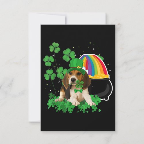 Beagle Dog Irish Cute Tee St Patrick Day RSVP Card
