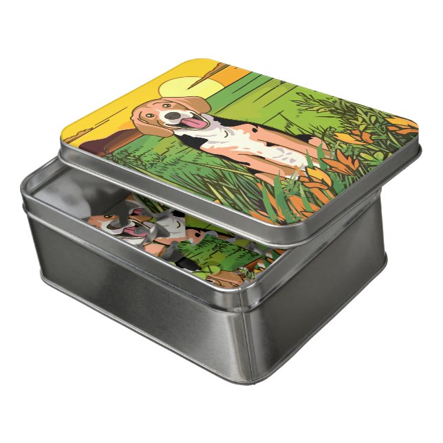 Beagle Dog Jigsaw Puzzle (Lid Open)