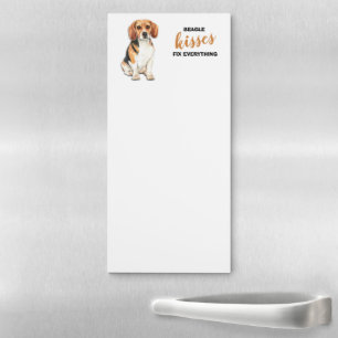 Beagle Dog Kisses Fix Everything Magnetic Notepad