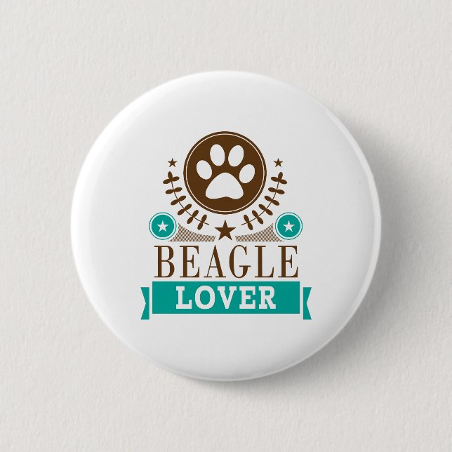 Beagle Dog Lover Button (Front)