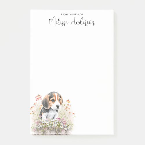 Beagle Dog Lover Cute Puppy Personalized Name Post_it Notes