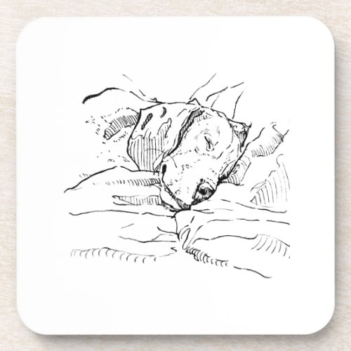 Beagle Dog Lover Illustration  Beverage Coaster