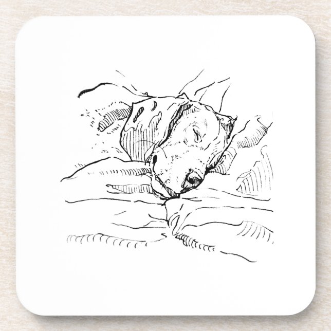 Beagle Dog Lover Illustration  Beverage Coaster (Front)