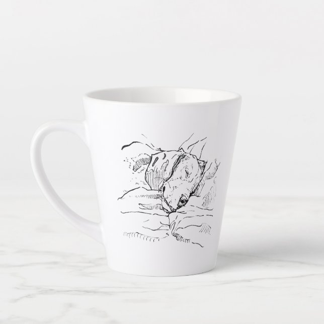 Beagle Dog Lover Illustration  Latte Mug (Left)