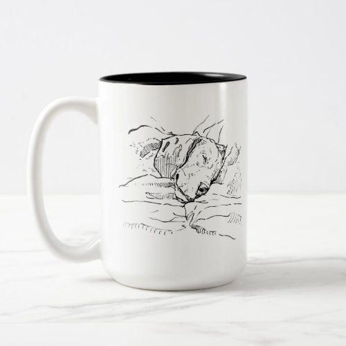 Beagle Dog Lover Illustration  Two-Tone Coffee Mug