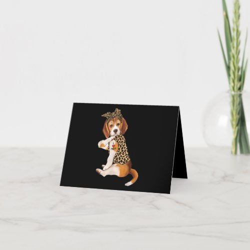 Beagle Dog Lover Tee I Love Mom Tattoo Leopard Thank You Card