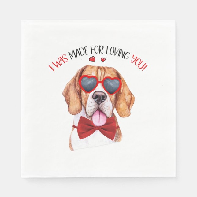 Beagle Dog Made for Loving You  Napkins (Front)