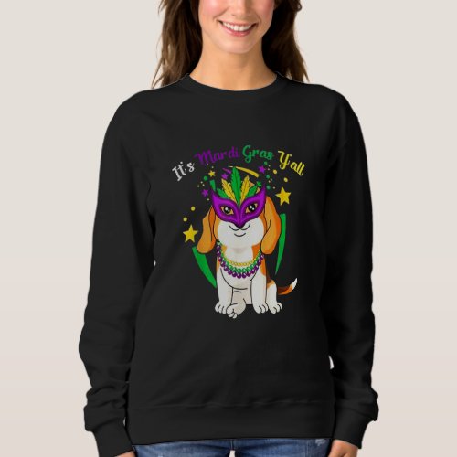 Beagle Dog Mask Mardi Gras Party Sweatshirt