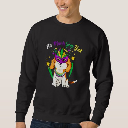 Beagle Dog Mask Mardi Gras Party Sweatshirt