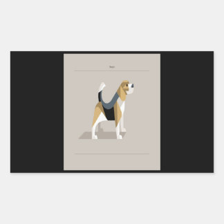Beagle Dog Minimalist Poster Rectangular Sticker