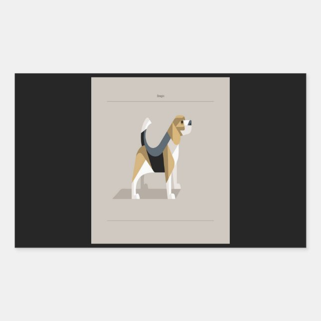Beagle Dog Minimalist Poster Rectangular Sticker (Front)