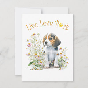 Beagle Dog Mom Floral Note Card
