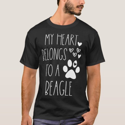 Beagle Dog Mom Fur Mama Gag Quote for Valentines D T_Shirt
