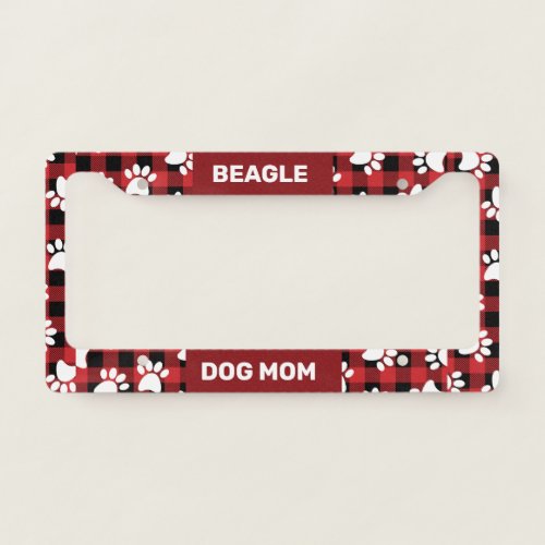 Beagle Dog Mom License Plate Frame