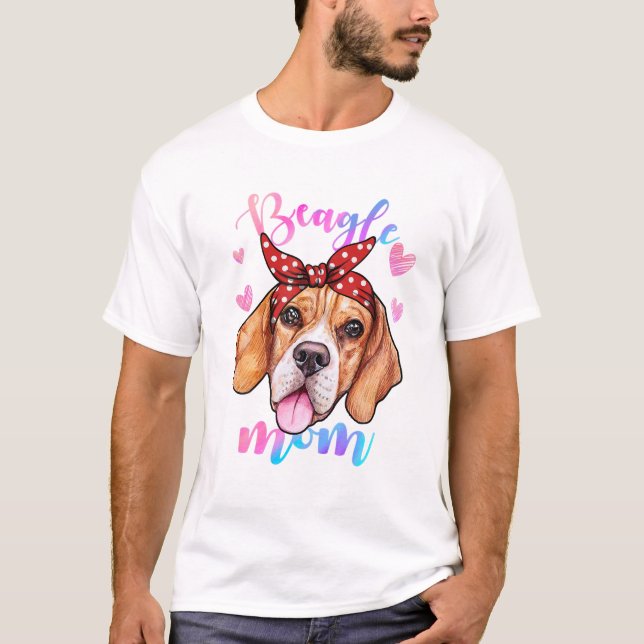 Beagle Dog Mom Mama Puppy T-Shirt (Front)